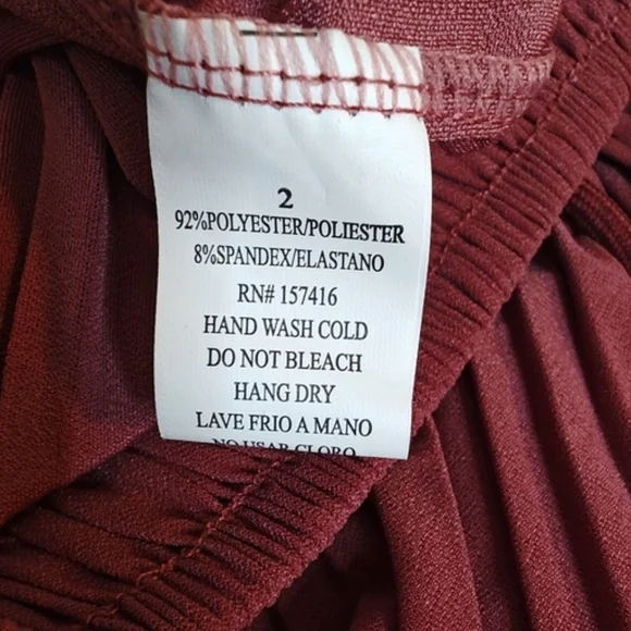 Dusty Rose Micro Pleated Maxi Skirt Elastic Waist Flowy One Size - Picture 12 of 14